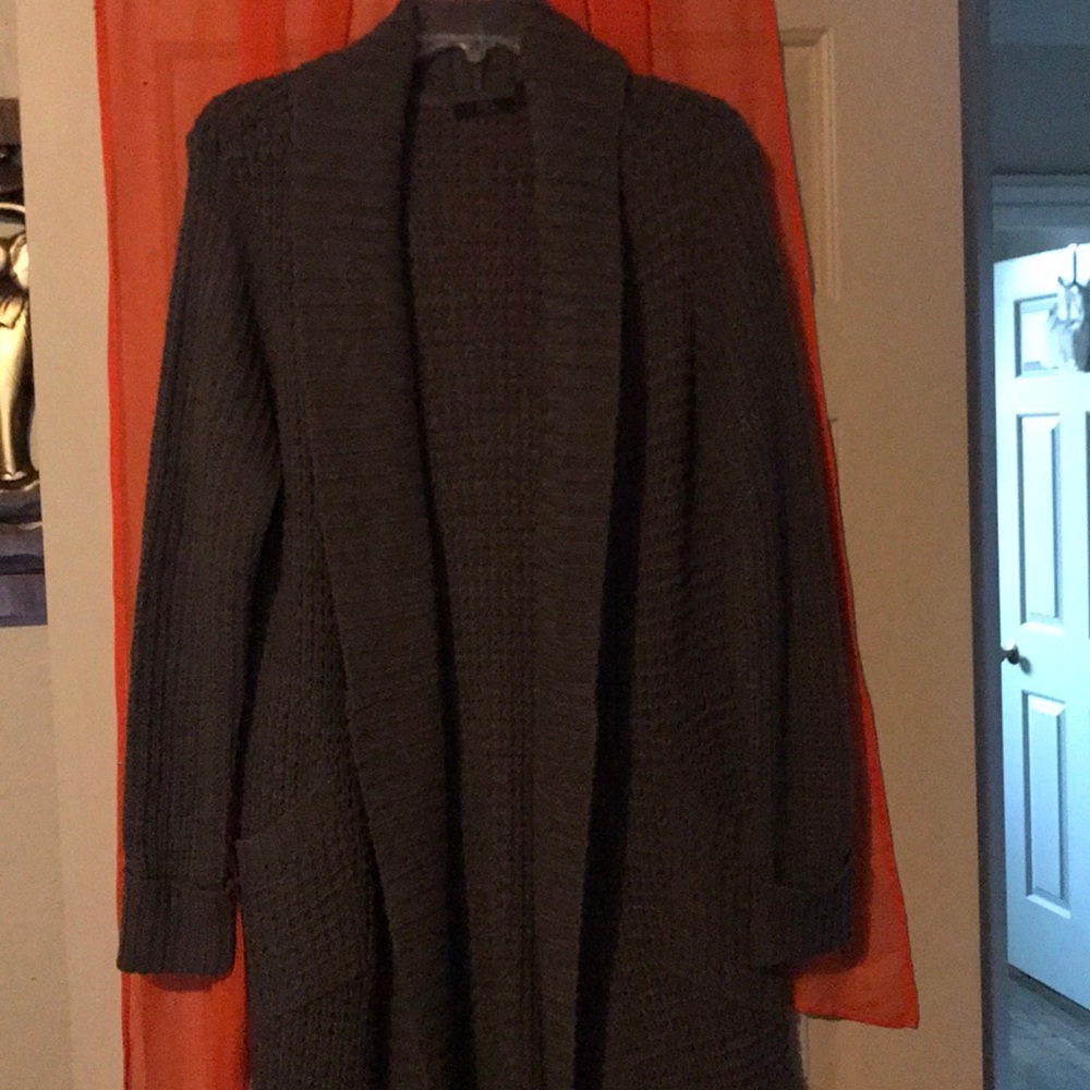 Dark green long knit sweater